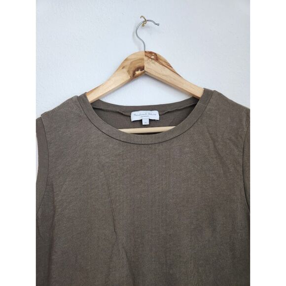 Michael Stars Olive Sleeveless Crew Neck Tank Top - Picture 2 of 3